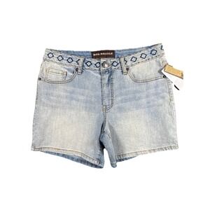 Bit &‎ Bridle Shorts Women's Denim Embroidered Shorts Size 8 Country Western
